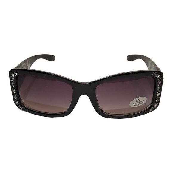 NEW Women's Sunglasses BUTTERFLY BLING Black with GOLD Butterflies - Picture 3 of 3